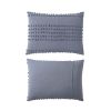 Full/Queen size 5-Piece 100-Percent Cotton Clip Dot Comforter Set in Denim Blue