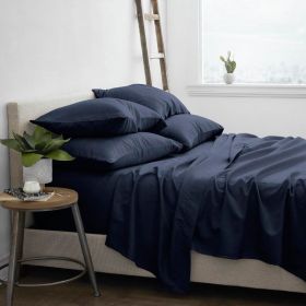 King Navy Blue 6-Piece Soft Wrinkle Resistant Microfiber/Polyester Sheet Set