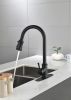 Single Handle High Arc Pull Out Kitchen Faucet; Single Level Stainless Steel Kitchen Sink Faucets with Pull Down Sprayer