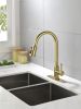 Single Handle High Arc Pull Out Kitchen Faucet; Single Level Stainless Steel Kitchen Sink Faucets with Pull Down Sprayer